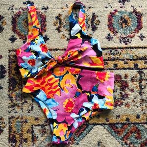 Abstract Floral Printed Bikini